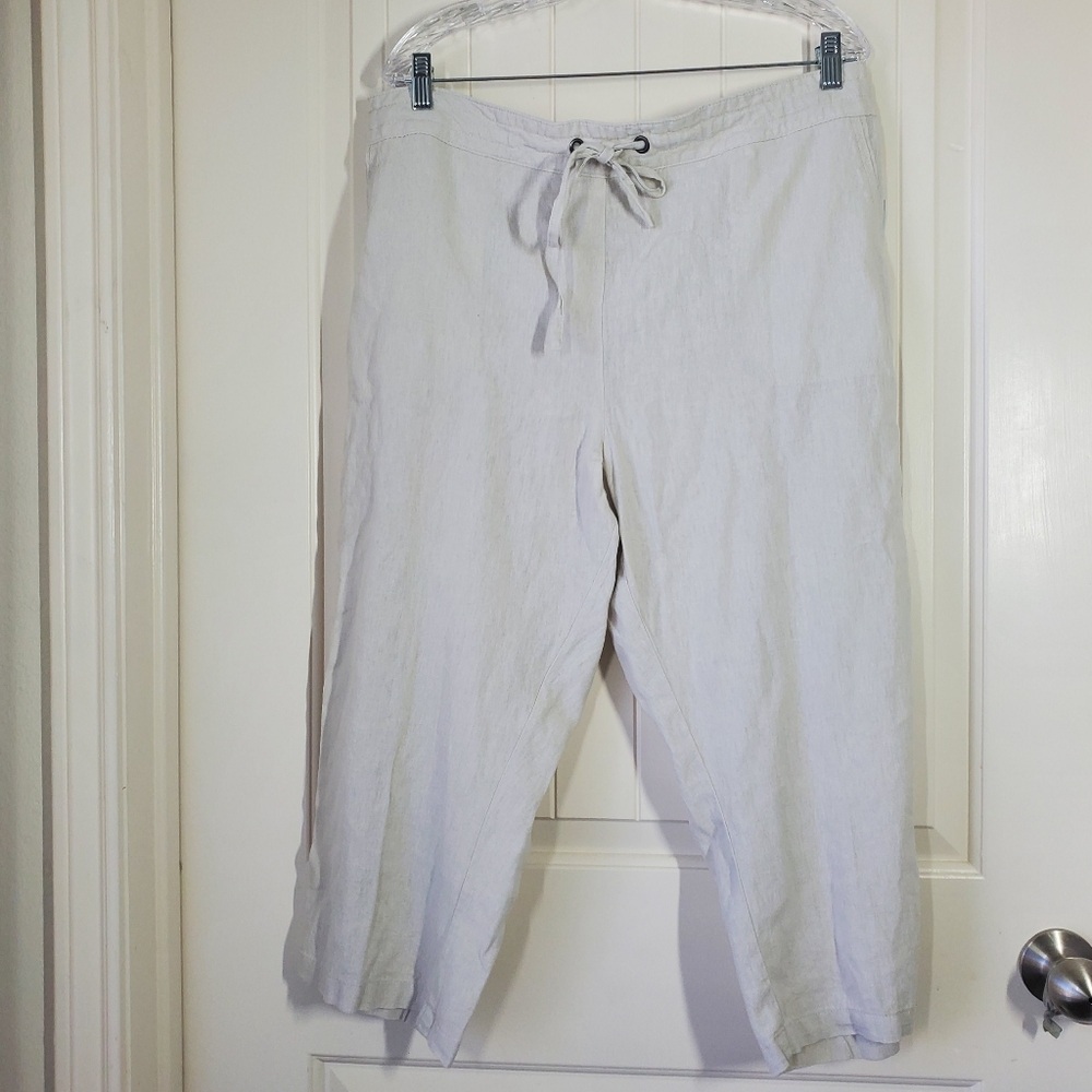 Linen Capri pants, size XL, tan, NWT